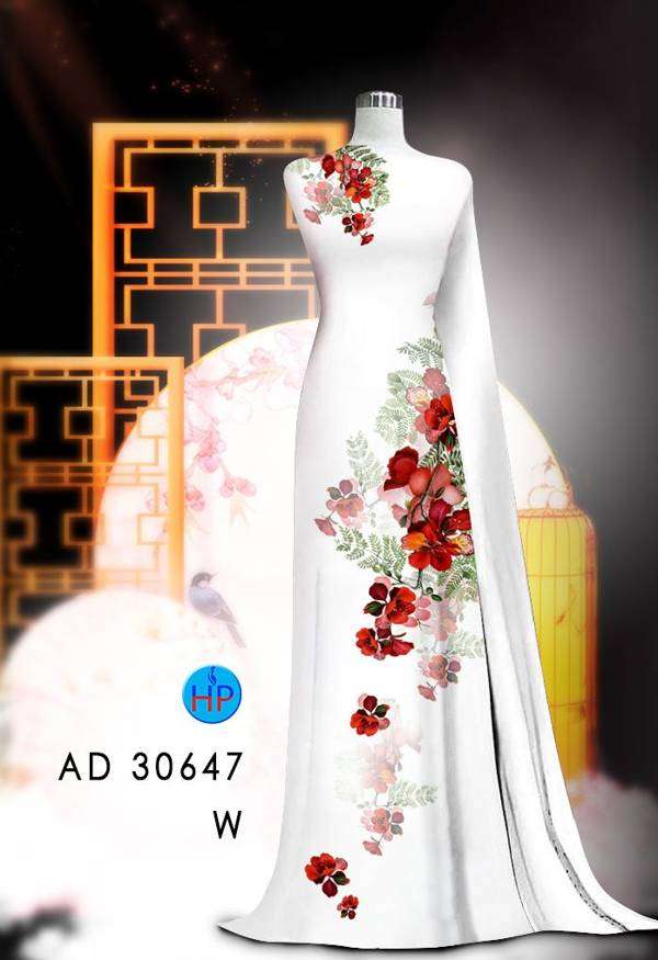 Vải Áo Dài Hoa Phượng AD 30647 14